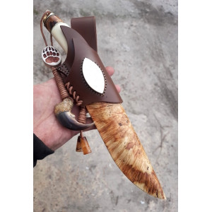 СЛІДОПИТ ніж ручної роботи майстра Павла Гончаренка, Сталь - мозаічний дамаск (ХВГ+у10а+нікель). Photo 3